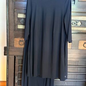 Dark Blue Women's Long Sleeve A-Line Dress